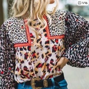 Leopard Print Women's Blouse